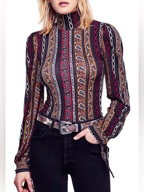 Free People Donatella Turtleneck Top NEW